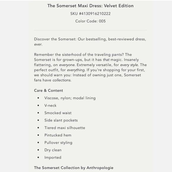 Anthropologie Gold Velvet Maxi Dress - Picture 8 of 11